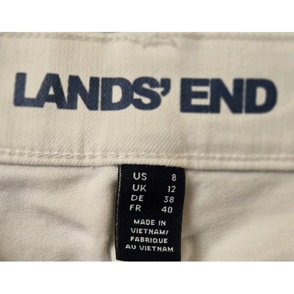 Lands End Women's White Mid Rise Straight‎ Leg Denim Jeans 8 - Picture 9 of 9